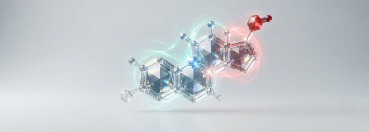 Representación médica de una molécula de estradiol que se divide en tres rutas: 2-OH, 4-OH y 16α-OH.